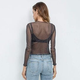 Kyerivs-Sexy-Femme-Manches-Longues-Pur-Mesh-Sheer-Noir-Tee-Shirt-Blouse-Chemisier-Tops-0-1