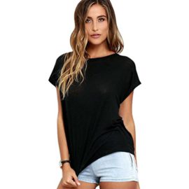 LONUPAZZ Chemisier Dos Nu Femme t-Shirt à Manches Courtes Batwing LONUPAZZ Chemisier Dos Nu Femme t-Shirt à Manches Courtes Batwing