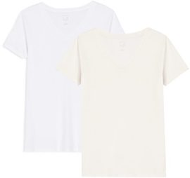 MERAKI AP004 – T-Shirt Lot de 2 – Col V – Manches courtes – Femme MERAKI AP004 – T-Shirt Lot de 2 – Col V – Manches courtes – Femme