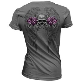 MERICAL T-Shirt en Coton avec tête de Mort, Style Femme et Manches Courtes MERICAL T-Shirt en Coton avec tête de Mort, Style Femme et Manches Courtes 3