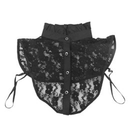 NUOLUX La moitié Chemise chemisier collier Floral dentelle col détachable chemise femme (noir) NUOLUX La moitié Chemise chemisier collier Floral dentelle col détachable chemise femme (noir)