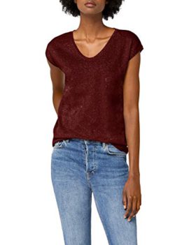 Only-Onlsilvery-SS-V-Neck-Lurex-Top-JRS-Noos-T-T-Shirt-Femme-0