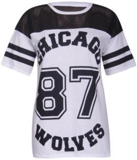 Purple Hanger – T Shirt Femme Motif Chicago Wolves 87 Col Rond Manches Courtes – Blanc, 36-40 Purple Hanger – T Shirt Femme Motif Chicago Wolves 87 Col Rond Manches Courtes – Blanc, 36-40 2