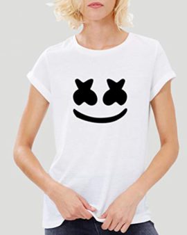 ShallGood-Unisexe-T-Shirts–Manches-Courtes-DJ-Marshmello-Fans-T-Shirt-Cool-Son-lectrique-Top-pour-Hommes-Femmes-Adolescents-Col-Rond-Top-dt-0-1