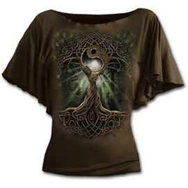 Spiral-Direct-Oak-Queen-Boat-Neck-Bat-Sleeve-Top-Chocolate-T-T-Shirt-Femme-0