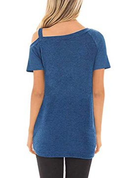 T-Shirt Femme Tops d’été Chic sans Bretelles Tunic Tee Shirt Asymétrique Ourlet Décontractée Tee T-Shirt Femme Tops d’été Chic sans Bretelles Tunic Tee Shirt Asymétrique Ourlet Décontractée Tee 3