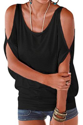 YOINS Tee-Shirt Femme Sexy Été Tops Manches Chauve-Souris Épaules Dénudées Chic Haut Blouse Col Round T-Shirt Grande Taille YOINS Tee-Shirt Femme Sexy Été Tops Manches Chauve-Souris Épaules Dénudées Chic Haut Blouse Col Round T-Shirt Grande Taille 2