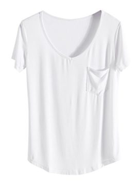 iClosam-Tee-Shirt-Femme-Manche-Courte-Dcontract-t-Col-V-Chemisier-Top-Shirt-Blouse-0