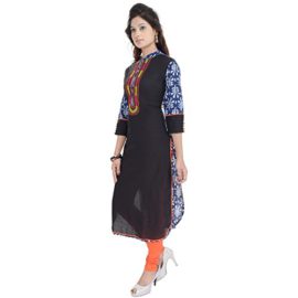 vihaan-Impex-ethnique-indien-coton-Kurti-Casual-Wear-Noir-0-2