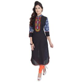 vihaan-Impex-ethnique-indien-coton-Kurti-Casual-Wear-Noir-0