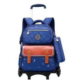 Enfants Sac à Dos à roulettes – Garçons Filles Rolling Bag Chariot Cartable Sac d’école Primaire Sac d’école Imperméable Bagages pour Etudiant Enfants Sac à Dos à roulettes – Garçons Filles Rolling Bag Chariot Cartable Sac d’école Primaire Sac d’école Imperméable Bagages pour Etudiant