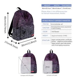 Gdtime-Fille-Sac–Dos-Scolaire-avec-Trousse-Cartable-Collge-Galaxie-idal-pour-lcole-Voyages-Pique-Nique-0-2