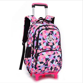 Joli-Cartable-Scolaire–Roulettes-Sac-dcole-Sac–Dos–Roulettes-Nylon-Impermable-Dtachable-pour-Fille-0-0