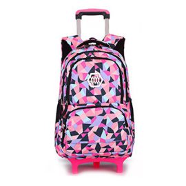 Joli-Cartable-Scolaire–Roulettes-Sac-dcole-Sac–Dos–Roulettes-Nylon-Impermable-Dtachable-pour-Fille-0