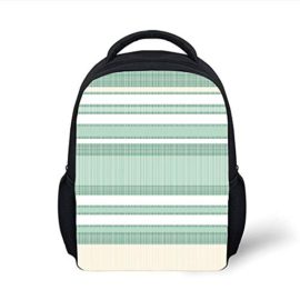 Kids-School-Backpack-AquaRetro-Vintage-Design-Squares-Abstract-Crossing-Lines-Old-Shool-DecorTurquoise-and-Light-Blue-Plain-Bookbag-Travel-Daypack-0