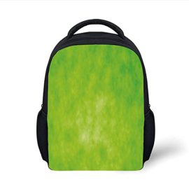 Kids School Backpack Lime Green,Cloudy Shade of Color Pastel Toned Hazy Backdrop Irish Tones Artistic Digital,Lime Green Plain Bookbag Travel Daypack Kids School Backpack Lime Green,Cloudy Shade of Color Pastel Toned Hazy Backdrop Irish Tones Artistic Digital,Lime Green Plain Bookbag Travel Daypack