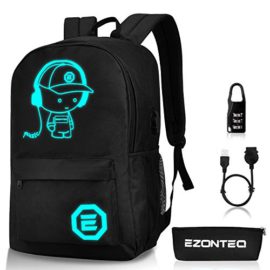 Sac-coleEZONTEQ-Dos-Ecole-Sac--Dos-Lumineux-Sac-Enfant-Sac-College-USB-Dos-Sac-Chargeur-Sac-Antivol-pour-Ordinateur-Sac-de-Voyage-pour-lcole-avec-Port-de-Chargement-USB-Scolaire-Sac-0