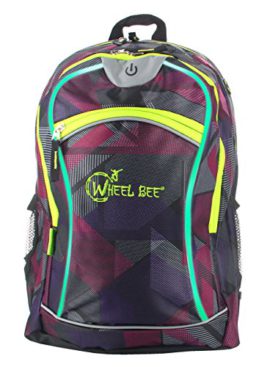 Schildkrt-Fun-Sports-Wheel-Bee-Backpack-avec-innovantes-clairage-LED-intgr-et-Bandes-rflchissantes-supplmentaires-Sac--Dos-0