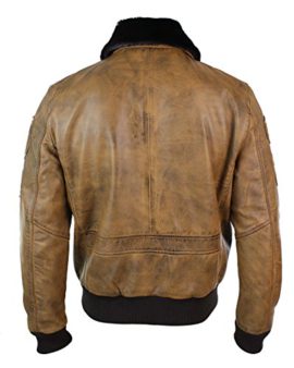 Blouson-Homme-Pilote-aviateur-Bomber-Cuir-vritable-col-Fausse-Fourrure-Amovible-Style-Vintage-rtro-0-1