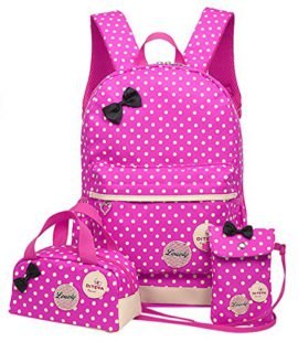 DiTeYaNuo-Sac--Dos-Scolaire-Fille-Lot-de-3-Pcs-Sac-Dcole-Cartable-Enfant-Primaire-Sac--Dos-Imprim-Dot-Jaune-Sac--Main-Pochette-0