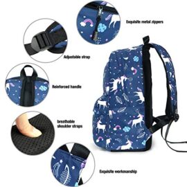 Licorne de rêve Set de Cartable 3 en 1, Junlion Sac en Polyamide Souple Sac à Dos pour Ordinateur Portable Léger et Imperméable Boîte à déjeuner Trousse pour Les élèves Travailleur de Bureau Licorne de rêve Set de Cartable 3 en 1, Junlion Sac en Polyamide Souple Sac à Dos pour Ordinateur Portable Léger et Imperméable Boîte à déjeuner Trousse pour Les élèves Travailleur de Bureau 5