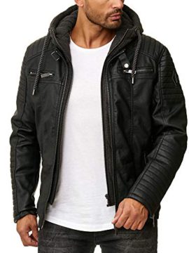 Red Bridge Hommes Veste en Similicuir Biker Casual Jacket à Capuche Mode Blouson Red Bridge Hommes Veste en Similicuir Biker Casual Jacket à Capuche Mode Blouson 3