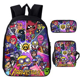 Sac à Dos Scolaire Brawl Stars, Cartable Garcon Sac Scolaire Fille Enfant 3 en 1 inclu Sac d?école Etudiant + Sac à Déjeuner + Trousse Scolaire Sac à Dos Loisir Voyage Cabas écolier Jeu de Fan Sac à Dos Scolaire Brawl Stars, Cartable Garcon Sac Scolaire Fille Enfant 3 en 1 inclu Sac d?école Etudiant + Sac à Déjeuner + Trousse Scolaire Sac à Dos Loisir Voyage Cabas écolier Jeu de Fan 2