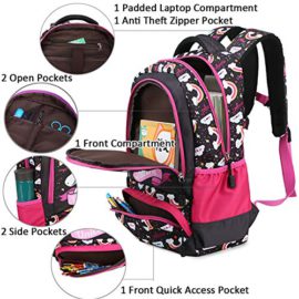 Sac-Licorne-Enfant-Fille-Cartable-Primaire-Sac-pour-lcole-Loisir-Voyage-3-en-1-Sac–Dos-Scolaire-Sac–Lunch-Sac–Crayons-0-1