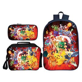 School Bags Sacs à Dos 3D Grand Motif De Cartables Scolaires d’impression De Dessin Animé Pokemon Cool pour Garçons Et Filles Adolescents (Sac à Dos + Sac à Crayons + Sac à Lunch) School Bags Sacs à Dos 3D Grand Motif De Cartables Scolaires d’impression De Dessin Animé Pokemon Cool pour Garçons Et Filles Adolescents (Sac à Dos + Sac à Crayons + Sac à Lunch) 2