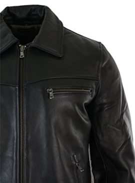 Veste-Homme-Cuir-Doux-vritable-Noir-Marron-Style-Classique-Fermeture-Jusquau-col-0-1