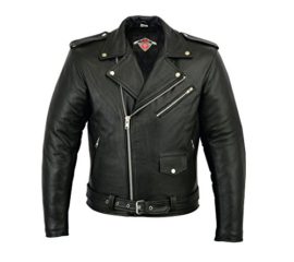 Veste de moto – Marlon Brando style – cuir de vachette – avec protection – noir Veste de moto – Marlon Brando style – cuir de vachette – avec protection – noir