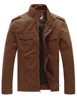 WenVen Homme Blouson Style Militaire Classique pour Automne WenVen Homme Blouson Style Militaire Classique pour Automne