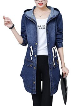 Femme-Longue-Veste-en-Jean-a-Capuche-Bouton-Manches-Longues-Slim-Denim-Blousons-Manteau-Parka-0