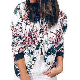 Femmes Zipper Manteau,Covermason Femme Veste Motard Blouson Court Zippe a Motifs des Fleurs Rétro Veste Bomber Casual Manteau Femmes Zipper Manteau,Covermason Femme Veste Motard Blouson Court Zippe a Motifs des Fleurs Rétro Veste Bomber Casual Manteau