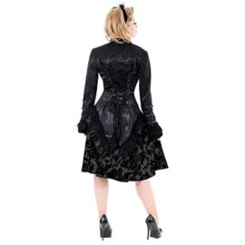 Hearts & Roses Femme Gothique Militaire Noir Satin Steampunk Brocart Floral Veste Excellente Qualité Hearts & Roses Femme Gothique Militaire Noir Satin Steampunk Brocart Floral Veste Excellente Qualité 3