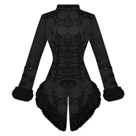 Hearts & Roses Femme Gothique Militaire Noir Satin Steampunk Brocart Floral Veste Excellente Qualité Hearts & Roses Femme Gothique Militaire Noir Satin Steampunk Brocart Floral Veste Excellente Qualité 4