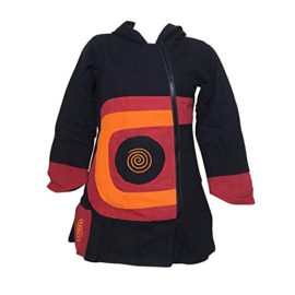 La Boutik de Satyam – Manteau Ethnique Capuche Lutin Noir ET Rouge Double Polaire La Boutik de Satyam – Manteau Ethnique Capuche Lutin Noir ET Rouge Double Polaire