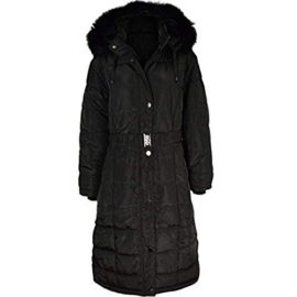 Manteau long d’hiver – rembourré/matelassé – capuche à fourrure – femme Manteau long d’hiver – rembourré/matelassé – capuche à fourrure – femme 2