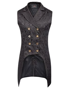 PaulJones-Punk-Rave-Steampunk-Homme-Veste-Gilet-sans-Manches-Gothique-Manteau-Mdival-Rtro-Vintage-Jacquard-0