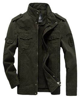 SSRSH Homme Printemps Automne Veste Militaire Blousons à col Slim Coton Veste D’outillage Mince Zip Manteau Veste Mens Cotton Lightweight Jacket SSRSH Homme Printemps Automne Veste Militaire Blousons à col Slim Coton Veste D’outillage Mince Zip Manteau Veste Mens Cotton Lightweight Jacket