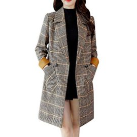 Veste Kimono Gilet Blazer Manteau Hiver Femme Bouton de Mode à Carreaux Vintage Hiver Chaud Manches Longues en Laine Veste Kimono Gilet Blazer Manteau Hiver Femme Bouton de Mode à Carreaux Vintage Hiver Chaud Manches Longues en Laine 2