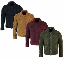 Veste jean denim daim véritable style rétro décontracté homme Veste jean denim daim véritable style rétro décontracté homme