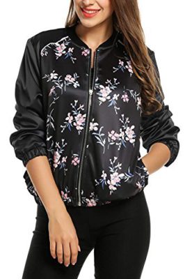 Zeagoo Blouson Bomber Femme Mode Manteau Mince Biker Moto Zipper Souple Court Zeagoo Blouson Bomber Femme Mode Manteau Mince Biker Moto Zipper Souple Court 4