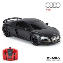 Audi-R8-GT-Produit-Officiel-Tlcommande-Voiture-pour-Enfants-avec-Fonctionne-Lumires-Tlcommand-sur-la-Route-RC-124-Modle-24Ghz-Noir-Mate-Super-Jouet-pour-Garons-et-Filles-0