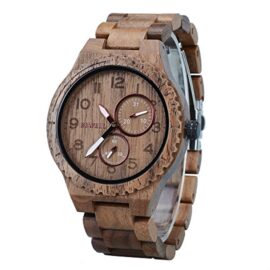 BEWELL-Montre-Bois-Homme-Analogique-Quartz-avec-Bracelet-en-Bois-W154A-0