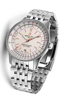 Breitling-Navitimer-Cadran-argent-en-Acier-41-mm-0-0