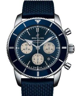 Breitling-Superocean-Heritage-II-B01-Montre-chronographe-44-Acier-pour-Homme-avec-Bracelet-en-Caoutchouc-Bleu-Aero-Classique-AB0162161C1S1-0