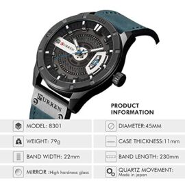 CURREN-Montre-Homme-Mode-Sport-Etanche-Analogique-Quartz-Date-Affichage-Cuir-Montre-Bracelet-0-3