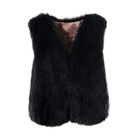 Gilet Apmle Faux Fur sans Manche Manteau Fausse Fourrure à La Mode Couleur Unie Vintage Vestes Coat Gilet Apmle Faux Fur sans Manche Manteau Fausse Fourrure à La Mode Couleur Unie Vintage Vestes Coat