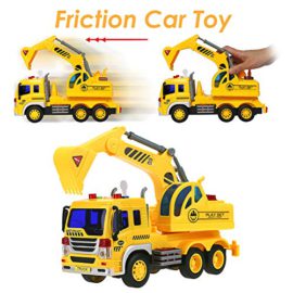 HERSITY-Camion-Pelleteuse-Jouet-Excavatrice-avec-Son-et-Lumire-Voiture-de-Construction-Vehicule-de-Chantier-Cadeau-pour-Enfant-0-2